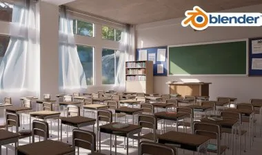 3D Classroom Environment Creation in Blender